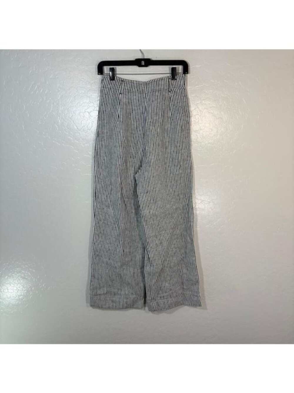 Reformation Pants Womens 4 Black White Striped High Rise Wide Linen - Picture 5 of 7
